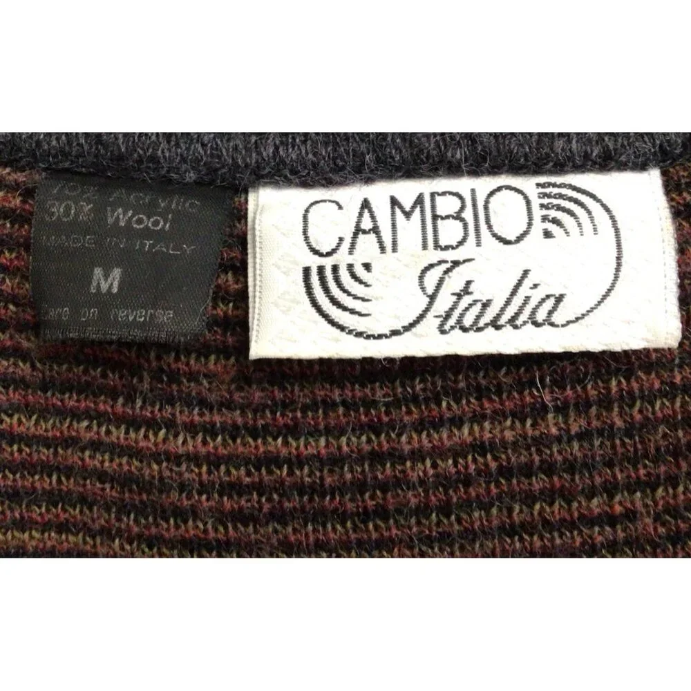 Cambio Italia Vintage 90's Men's Gray Sweater Wool Blend Size Medium Italy